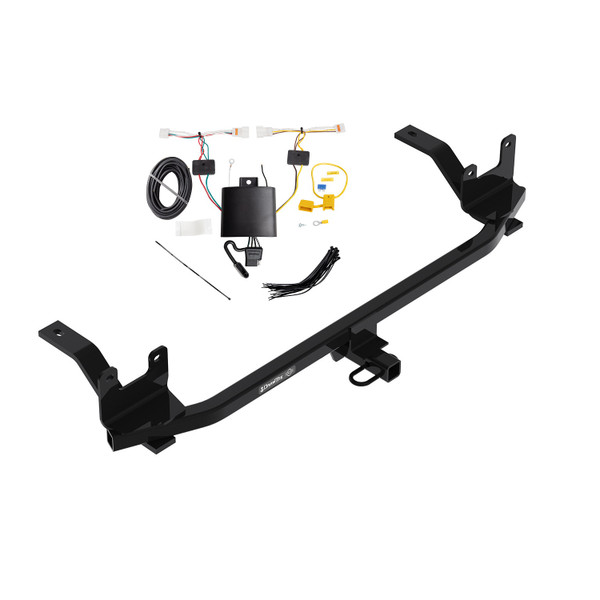 2023-2023 KIA Rio Sedan Draw-tite Class 1 Trailer Hitch, 1-1/4 Inch Square Receiver Bundle w/ Plug-n-Play T-One Wiring Harness - Draw-tite