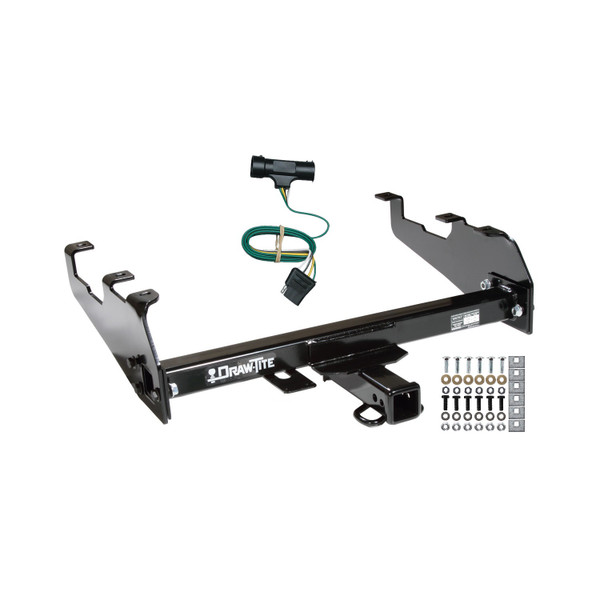 1973-1984 Chevrolet C10 w/Deep Drop Bumper Draw-tite Class 3 Trailer Hitch, 2 Inch Square Receiver Bundle w/ Plug-n-Play T-One Wiring Harness - Draw-tite