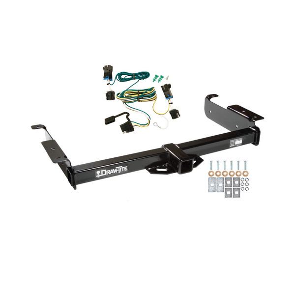 2004-2014 Chevrolet Express 1500 Draw-tite Class 3 Trailer Hitch, 2 Inch Square Receiver Bundle w/ Plug-n-Play T-One Wiring Harness - Draw-tite