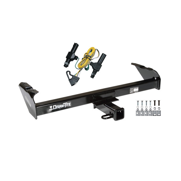 1986-1993 Dodge D350 Draw-tite Class 3 Trailer Hitch, 2 Inch Square Receiver Bundle w/ Plug-n-Play T-One Wiring Harness - Draw-tite