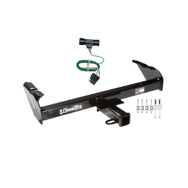 1973-1984 Chevrolet C20 Draw-tite Class 3 Trailer Hitch, 2 Inch Square Receiver Bundle w/ Plug-n-Play T-One Wiring Harness - Draw-tite