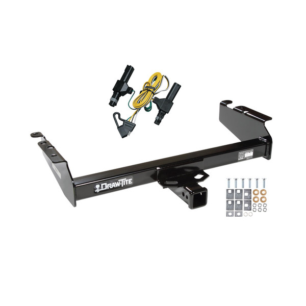 1994-1994 Dodge Ram 2500 Draw-tite Class 3 Trailer Hitch, 2 Inch Square Receiver Bundle w/ Plug-n-Play T-One Wiring Harness - Draw-tite