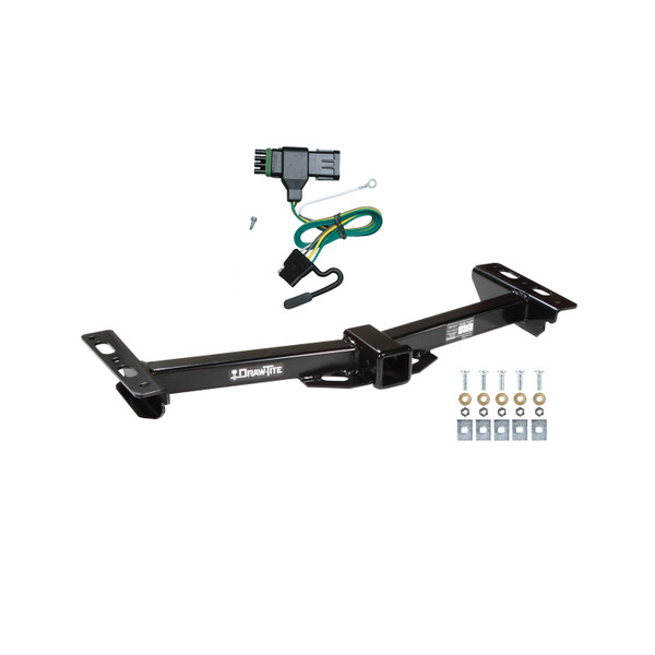 1988-2000 Chevrolet K3500 w/Aftermarket Roll Pan Draw-tite Class 3 Trailer Hitch, 2 Inch Square Receiver Bundle w/ Plug-n-Play T-One Wiring Harness - Draw-tite
