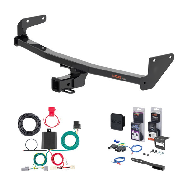 2022 Kia Niro EV Curt 2" Class 3 Trailer Tow Hitch + 5-Flat Wiring Kit Tow Boat/Utility Trailer with Surge Brakes 13531 - CURT