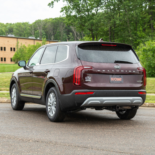 2023 - 2025 Kia Telluride, LX or S only Curt 2" Class 3 Trailer Tow Hitch + 5-Flat Wiring Kit Tow Boat/Utility Trailer with Surge Brakes 13420