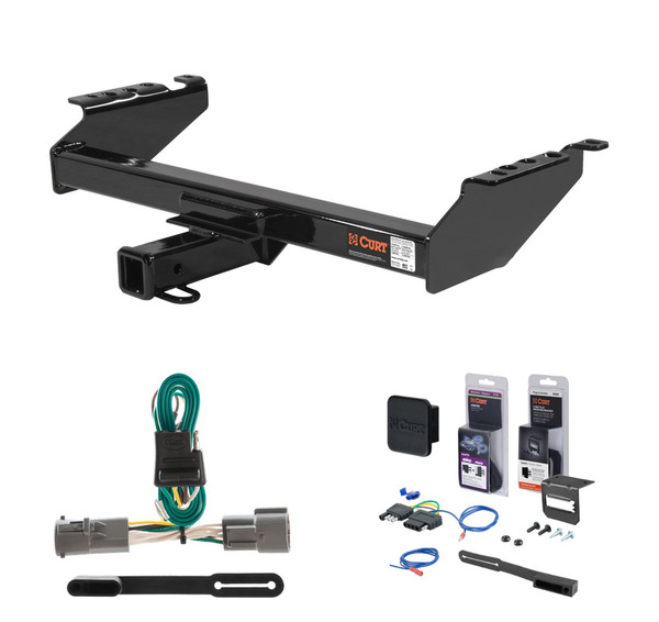 1987 - 1996 Ford F-250 Old body, excluding 10" drop bumper and 1973 - 1979 crew cab Curt 2" Class 4 Trailer Tow Hitch + 5-Flat Wiring Kit Tow Boat/Utility Trailer with Surge Brakes 14001-1