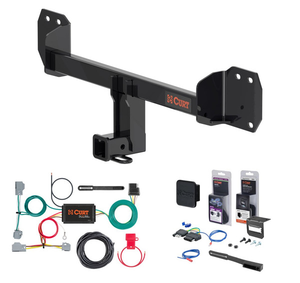2021 - 2026 Volvo XC40 Curt 2" Class 3 Trailer Tow Hitch + 5-Flat Wiring Kit Tow Boat/Utility Trailer with Surge Brakes 13611 - CURT