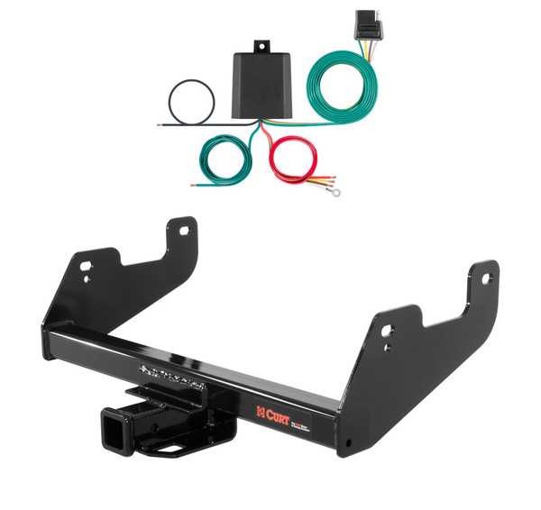 2024 - 2026 Ford F-150 Excluding factory receiver or Police Responder Curt 2", Class 4 Trailer Tow Hitch + 4-way Wiring Kit 14017 - CURT