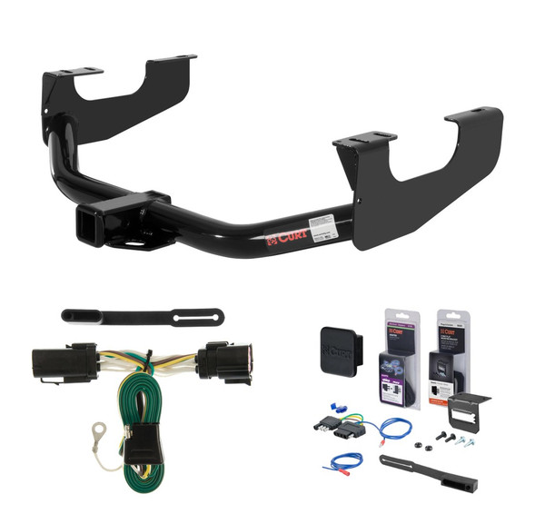 1997 - 1999 Ford F-250LD New body Curt 2" Class 3 Trailer Tow Hitch + 5-Flat Wiring Kit Tow Boat/Utility Trailer with Surge Brakes 13359 - CURT