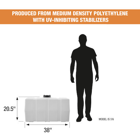 Buyers Products 50 Gallon, 38x19x22 Inch Square Storage Tank 550-82123919, Polyethylene, UV Resistant