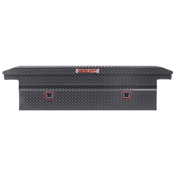 Weather Guard 121-6-04 Aluminum Saddle Tool Box, 11 Cu Ft, Full Low Profile, Gunmetal Gray, Tamper Resistant Lock - Weather Guard