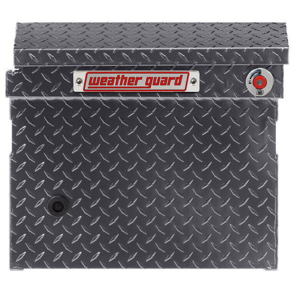 Weather Guard 121-6-04 Aluminum Saddle Tool Box, 11 Cu Ft, Full Low Profile, Gunmetal Gray, Tamper Resistant Lock