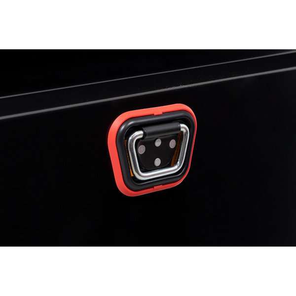 WEATHER GUARD 15 Cu Ft Steel Saddle Tool Box 128-5-04, Full Deep, Gloss Black, Tamper Resistant Push Button Lock