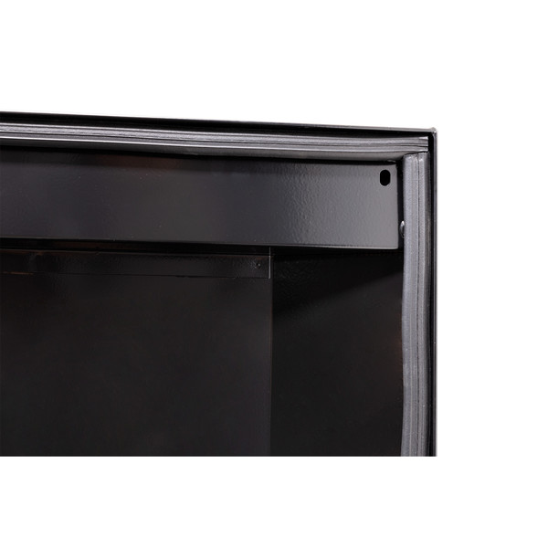 WEATHER GUARD 15 Cu Ft Steel Saddle Tool Box 128-5-04, Full Deep, Gloss Black, Tamper Resistant Push Button Lock