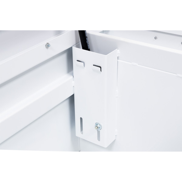 WEATHER GUARD 128-3-04 Steel Saddle Box, 15 Cu Ft, Full Deep, White Powder Coat, Tamper Resistant Push Button Lock