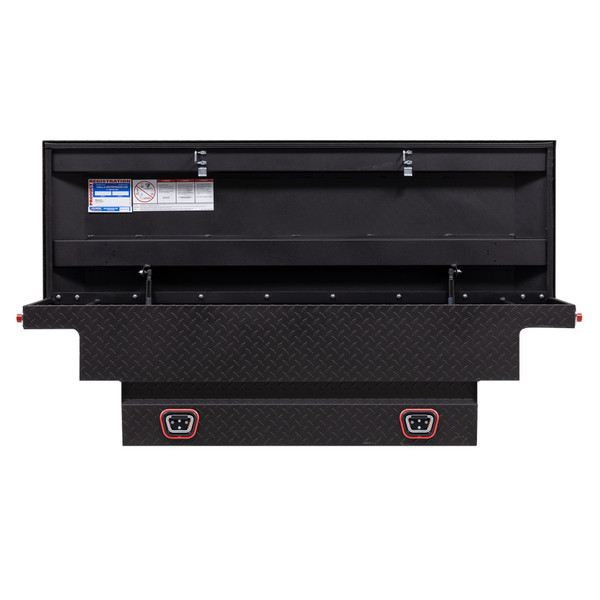 WEATHER GUARD 8 Cu Ft Aluminum Saddle Box 131-52-04, Compact Low Profile, Textured Matte Black, 1KEY Ultralock