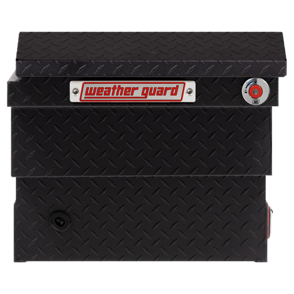 WEATHER GUARD 8 Cu Ft Aluminum Saddle Box 131-52-04, Compact Low Profile, Textured Matte Black, 1KEY Ultralock