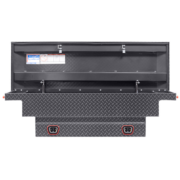 Weather Guard 131-6-04 Aluminum Saddle Tool Box, 8 cu ft, Compact Low Profile, Gunmetal Gray, Tamper Resistant Lock