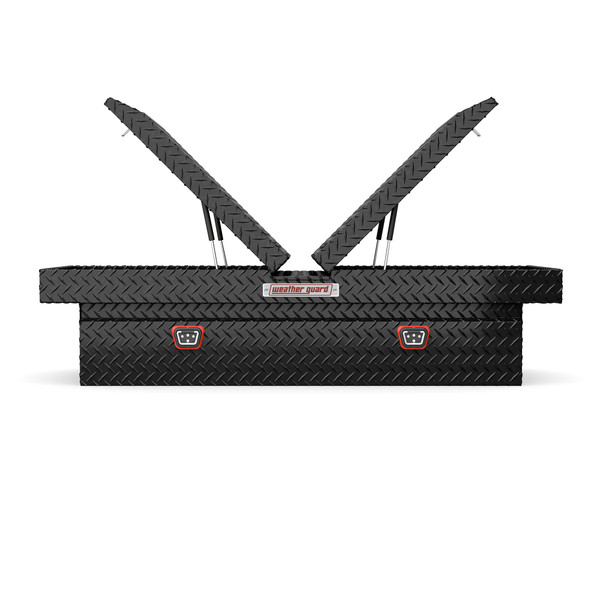 WEATHER GUARD 114-5-04 Gull Wing Cross Box, 71.5" x 27.5" x 18.5", Full Extra Wide Truck Bed Toolbox, Gloss Black