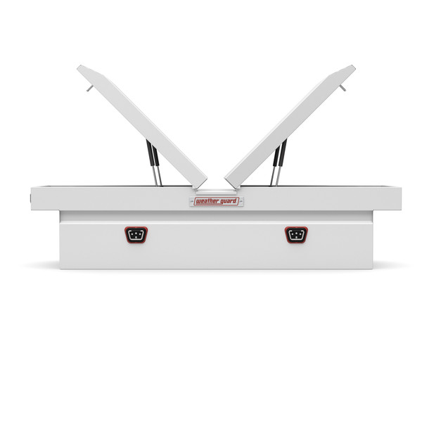 WEATHER GUARD 125-3-04 Gull Wing Cross Box, 71.5" x 20" x 17.88", Full Standard Truck Bed Toolbox, White/Black