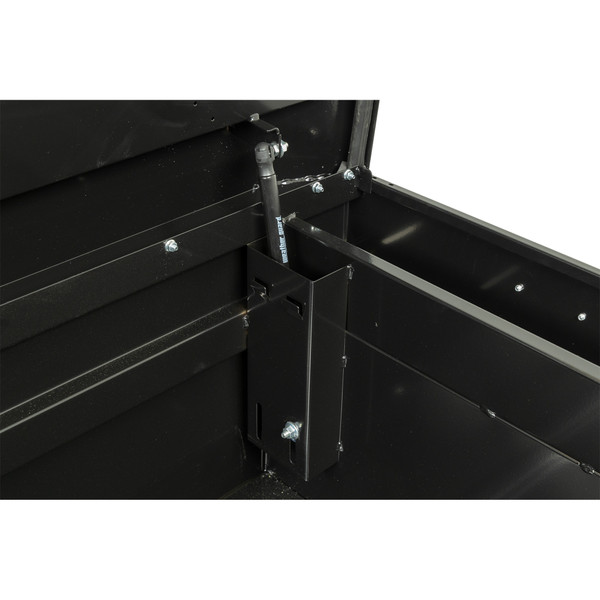 WEATHER GUARD 15.5 Cu Ft Steel Saddle Tool Box 116-5-04, Extra Wide, Gloss Black, Tamper Resistant Push Button Lock