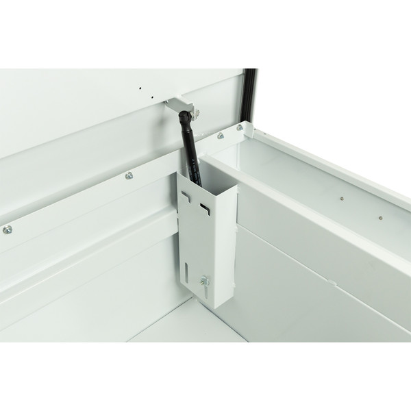 WEATHER GUARD 116-3-04 Steel Saddle Tool Box, 15.5 Cu Ft, Extra Wide, White Powder Coat, Tamper Resistant Lock