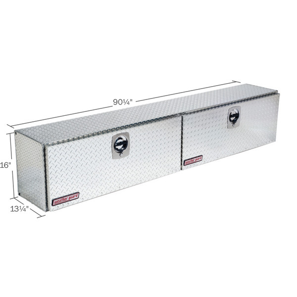 WEATHER GUARD 390-0-02 Hi-Side Truck Tool Box, 11.1 ft³, 90.25" L x 16" H x 13.25" W, Aluminum Diamond Plate