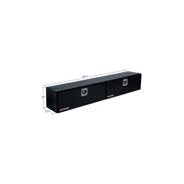 WEATHER GUARD 11.8 ft, 96.25" x 16" x 13.25" Hi-Side Truck Tool Box 396-5-02, Aluminum Diamond Plate, Gloss Black