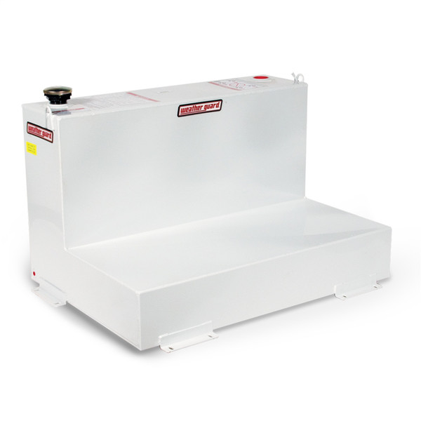WEATHER GUARD 352-3-02 L-Shape Transfer Tank, 75 Gal., Diesel/Hydraulic Fluid, Bright White, Interior Baffle - Weather Guard