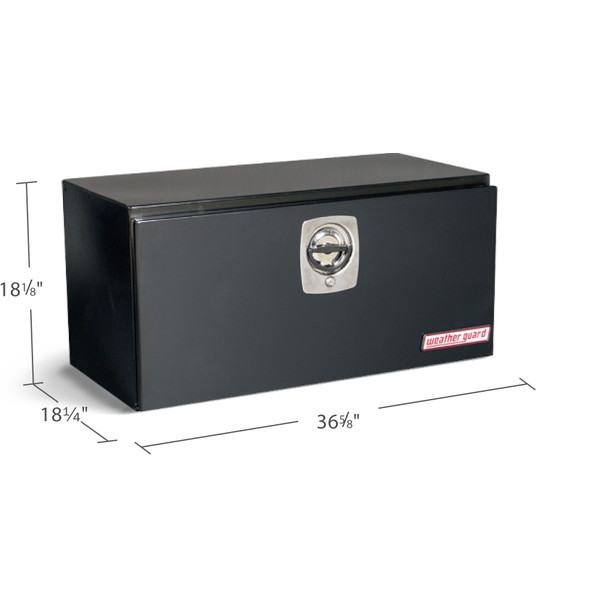 Weather Guard 536-5-02 6.2 Cu Ft, 36.63" x 18.25" x 18.13" Underbed Tool Box, Heavy Duty Steel, Gloss Black