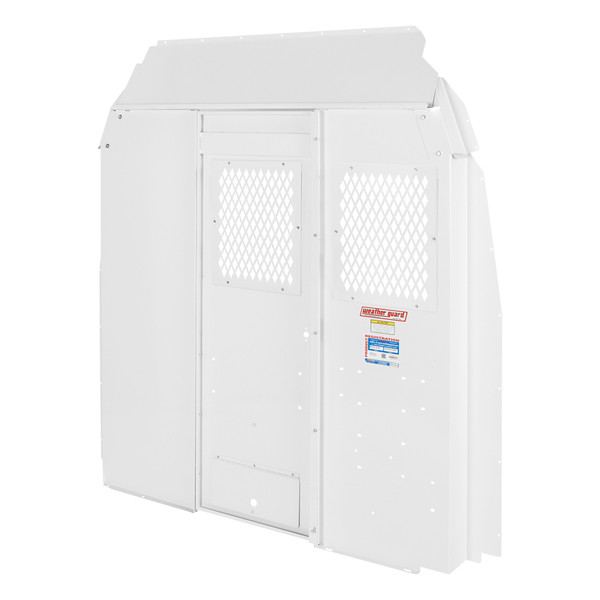 Weather Guard 96122-3-01 High Bulkhead Screen, 66.25"H x 69.25"W x 6"D, Mid/High-Roof Van Divider, White Steel - Weather Guard