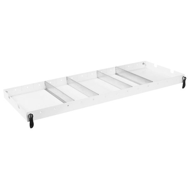 WEATHER GUARD 42" x 16" x 2" Steel Accessory Shelf 9164-3-01, White Powder Coat Van Storage with Dividers - Weather Guard