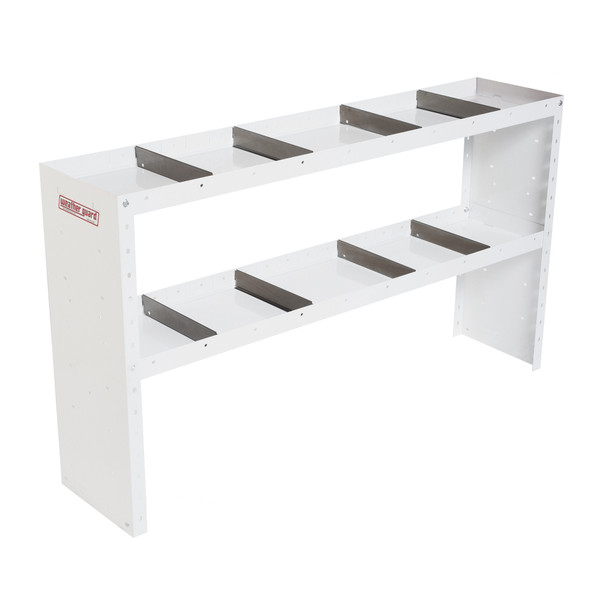 Weather Guard 9336-3-03 Heavy Duty Van Shelf Unit, 60" x 34" x 13.5", 2 Adjustable Shelves, 8 Dividers, Steel - Weather Guard