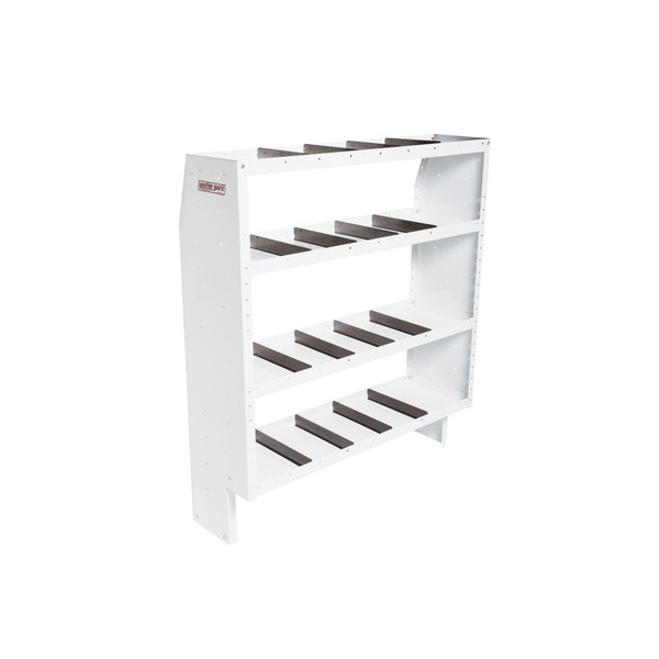WEATHER GUARD 9365-3-03 Heavy Duty Van Shelf Unit, 60"H x 52"W x 16"D, 4 Adjustable Shelves, 16 Dividers, Steel - Weather Guard