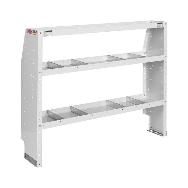 Weather Guard 9355-3-03 Adjustable Van Shelf Unit, 52"W x 44"H x 13.5"D, 3 Shelves, Steel, White - Weather Guard