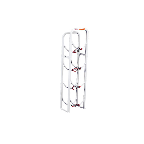 Weather Guard 9864-3-01 Refrigerant Tank Rack, 4.9 ft, Holds Four 30 lb Tanks, White Steel Floor Mount Van Storage - Weather Guard