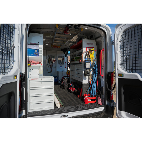 Weather Guard 9984-3-01 4 Drawer, 24"H x 18"W x 14"D Steel Van Storage Cabinet, White Powder Coat Floor Mount - Weather Guard