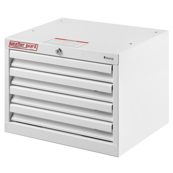 WEATHER GUARD 9914-3-02 4-Drawer Van Storage Cabinet, 16"W x 12"H x 13.63"D, White Steel Tool Organizer - Weather Guard