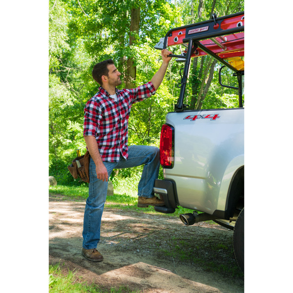 Weather Guard 1000 lbs, 33.38" H x 127.82" L Compact Steel Truck Rack 1345-52-02, No-Drill Bed Rail Mount