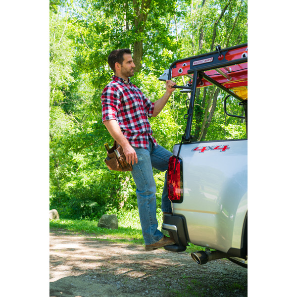 Weather Guard 1000 lbs, 33.38" H x 127.82" L Compact Steel Truck Rack 1345-52-02, No-Drill Bed Rail Mount