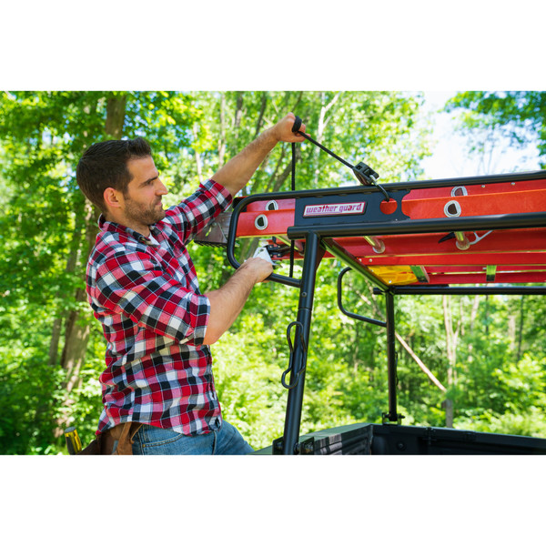 Weather Guard 1000 lbs, 33.38" H x 127.82" L Compact Steel Truck Rack 1345-52-02, No-Drill Bed Rail Mount