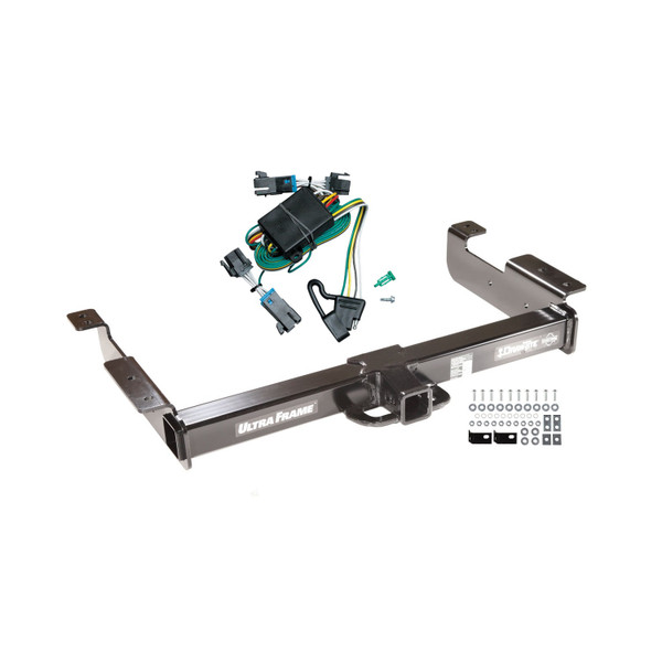 2000-2002 Chevrolet Express 2500 Draw-tite Class 5 Trailer Hitch, 2 Inch Square Receiver Bundle w/ Plug-n-Play T-One Wiring Harness - Draw-tite