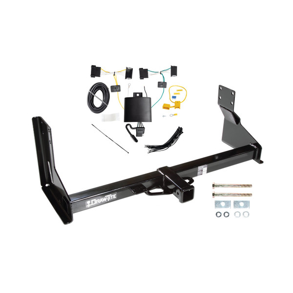 2019-2021 Mercedes-Benz Sprinter 2500 w/Factory Step Bumper Excluding Models w/30-3/8 Frame Width Draw-tite Class 3 Trailer Hitch, 2 Inch Square Receiver Bundle w/ Plug-n-Play T-One Wiring Harness - Draw-tite