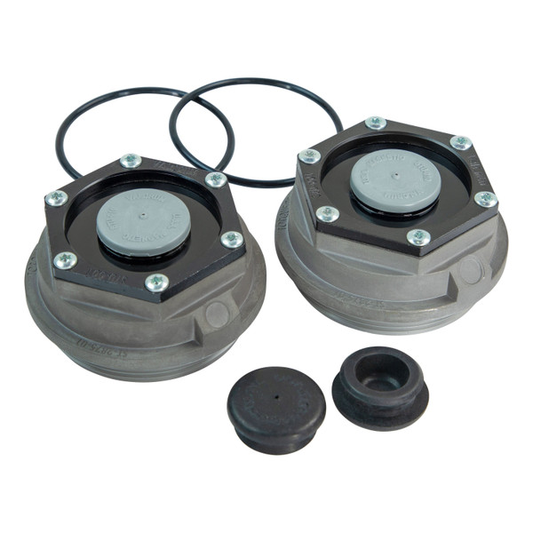 Lippert Premium Threaded Dust Cap with Rubber Plug & O-Ring - 2-7/8" Diameter, 8,000-lb. Axles, Grease - 2024055279 - CURT