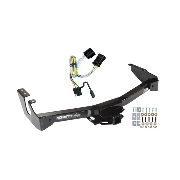 2001-2003 Dodge Ram 2500 Van Except w/Factory Step Bumper Draw-tite Class 4 Trailer Hitch, 2 Inch Square Receiver Bundle w/ Plug-n-Play T-One Wiring Harness - Draw-tite