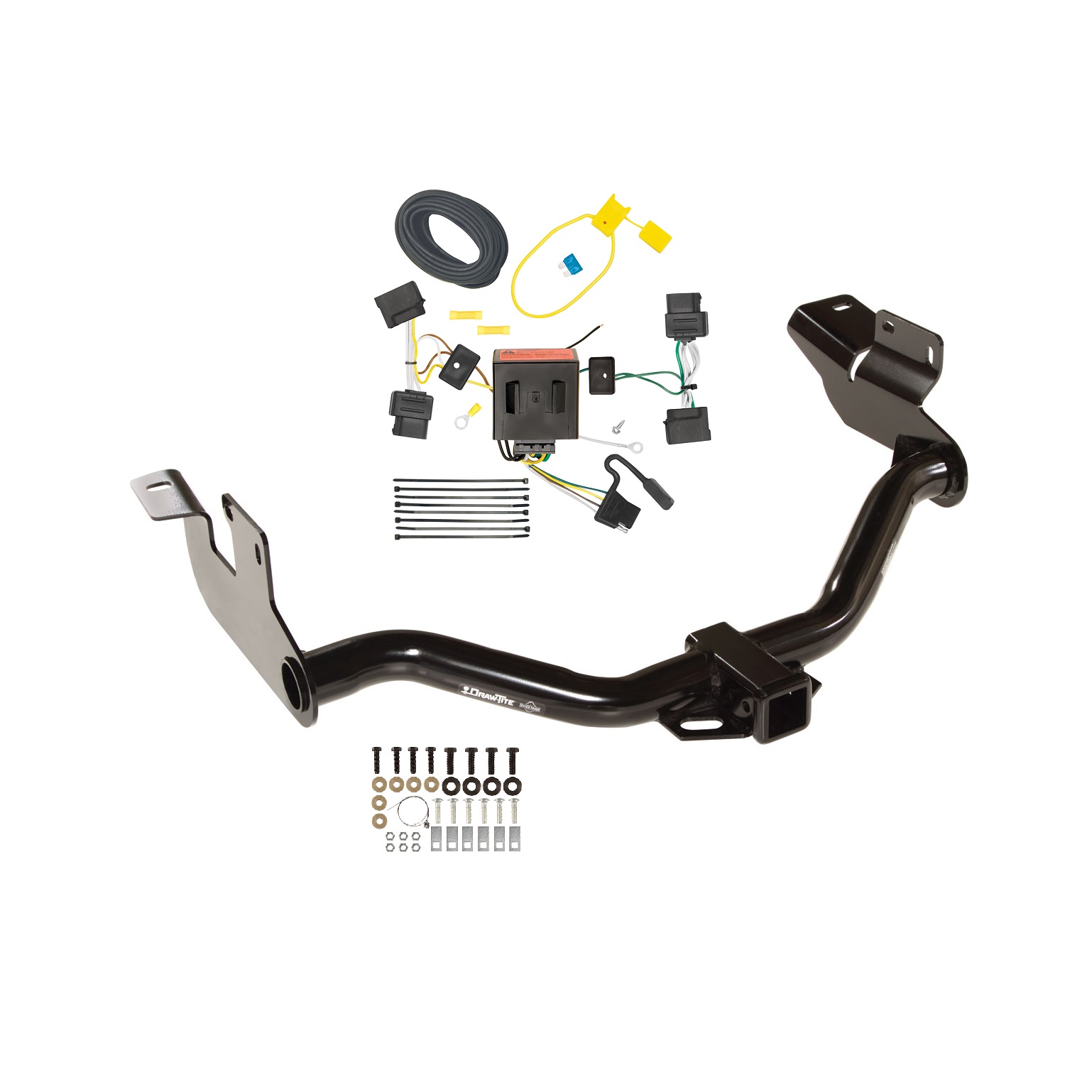 2008-2012 Ford Escape Draw-tite Class 3 Trailer Hitch, 2 Inch Square Receiver Bundle w/ Plug-n-Play T-One Wiring Harness thumbnail 0