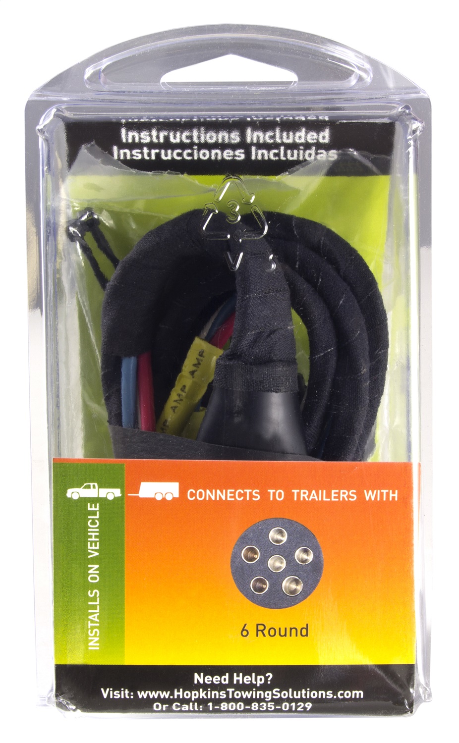 Hopkins 4-Flat To 6-Round Connector 47155 thumbnail 3