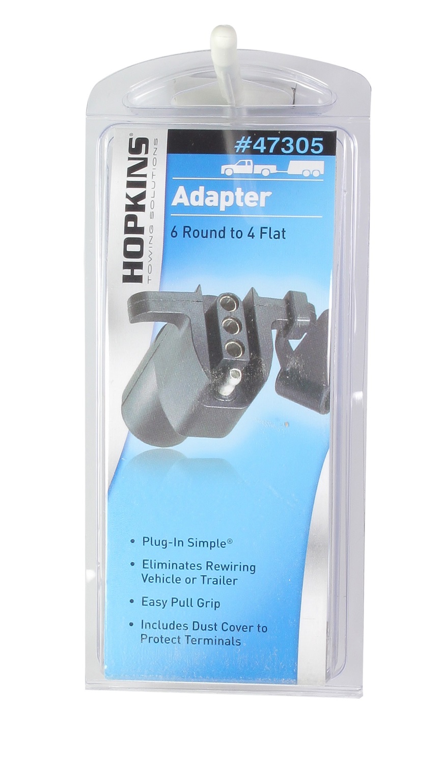 Hopkins 6-Round To 4-Flat Adapter 47305 thumbnail 3