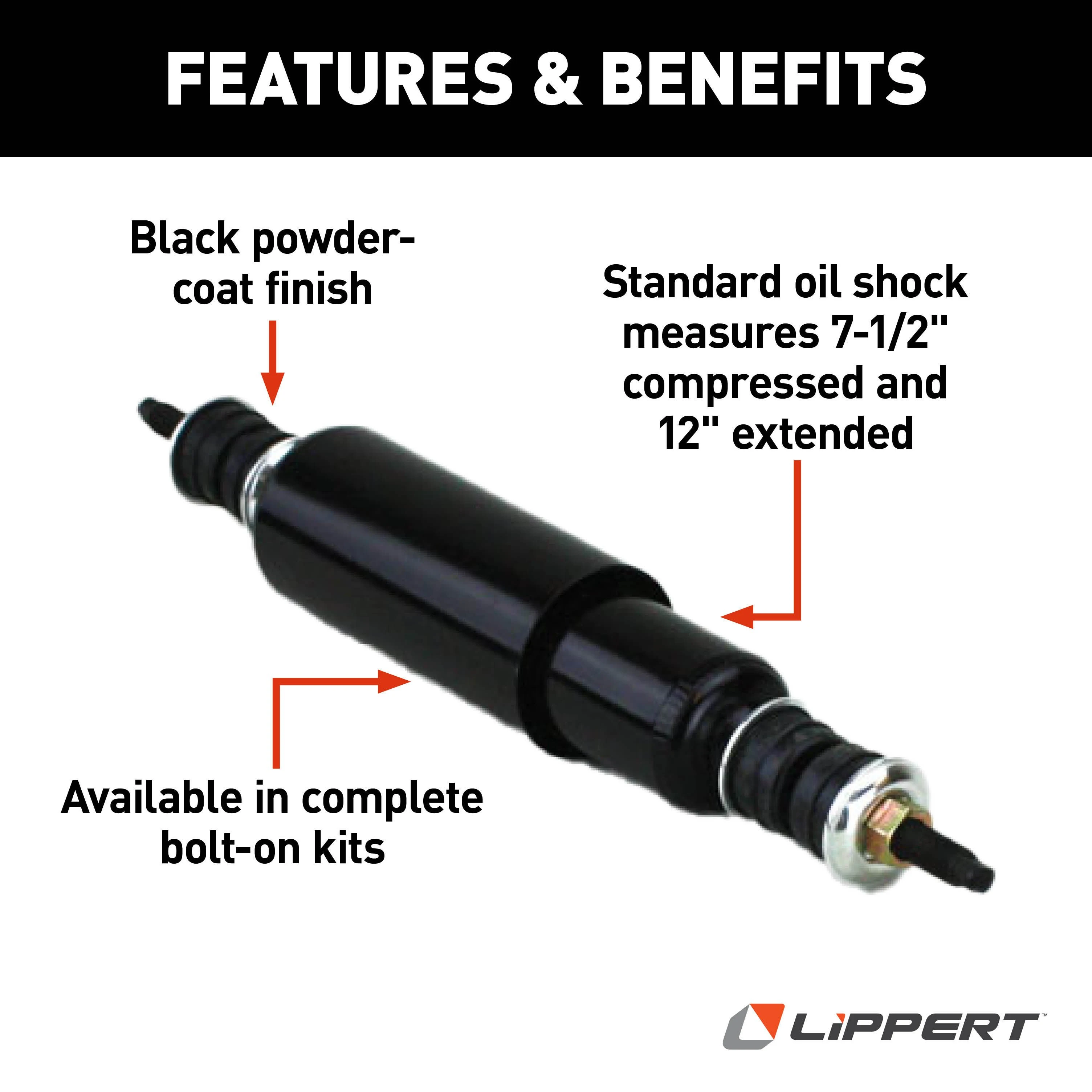 Lippert Standard Replacement Shock - Black 283271 thumbnail 2