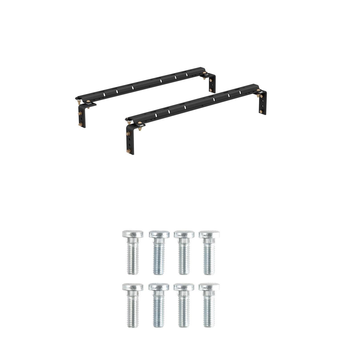 CURT 16200 Industry-Standard 5th Wheel Hitch Rails and Brackets, Carbide Black, 25,000 Pounds thumbnail 0